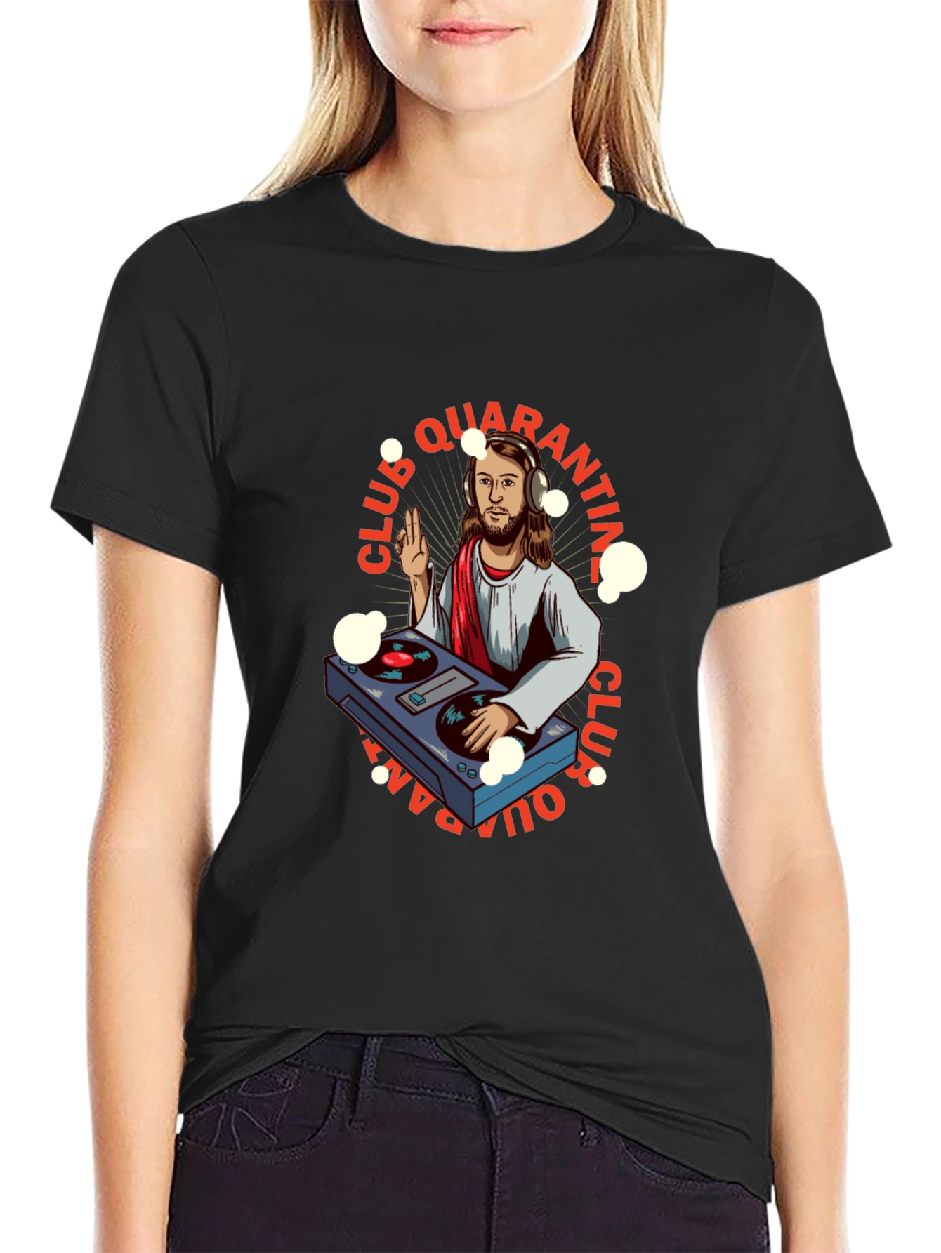DJ Jesus Quarantine Club Black T-Shirt