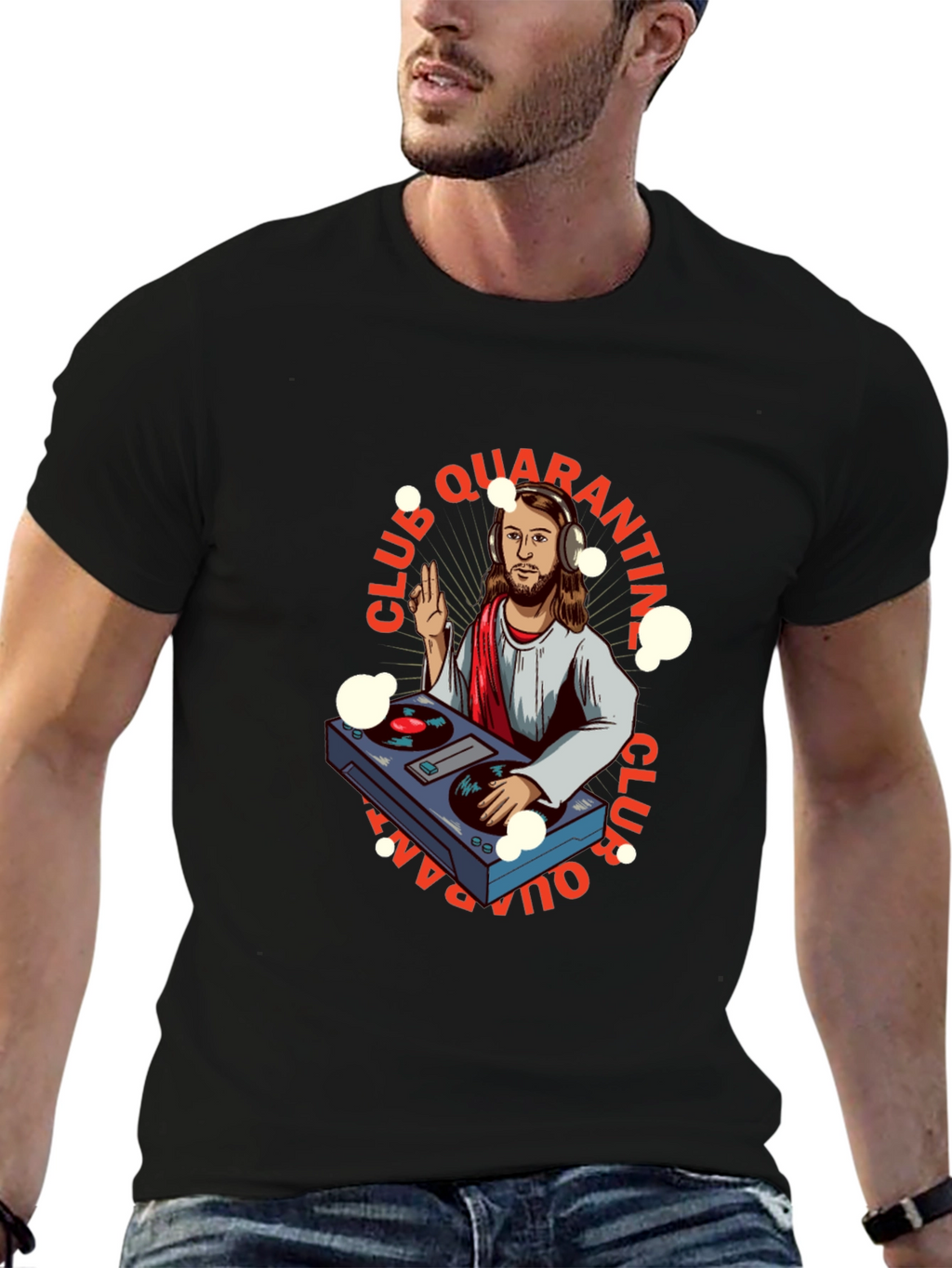 DJ Jesus Quarantine Club Black T-Shirt