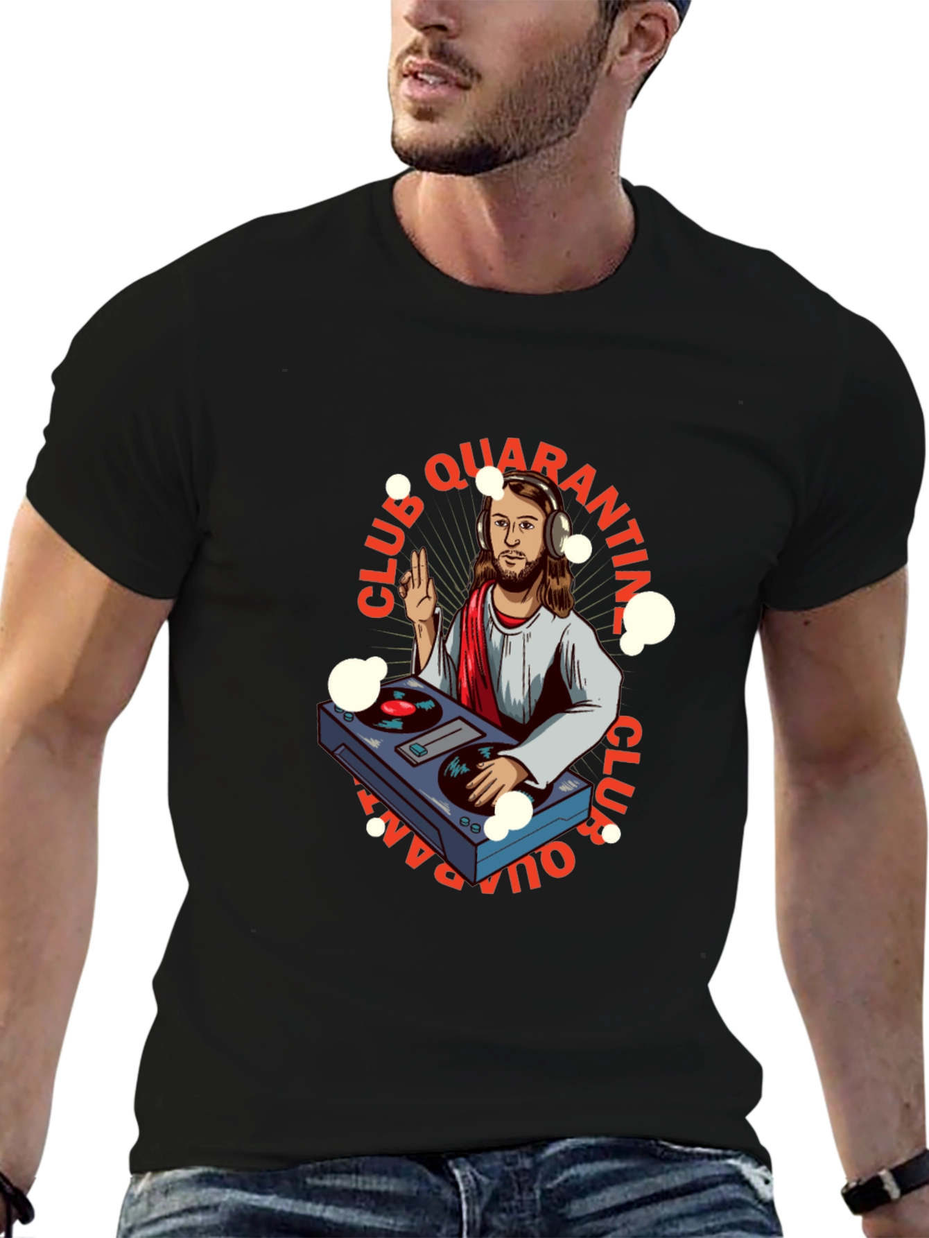 DJ Jesus Quarantine Club Black T-Shirt