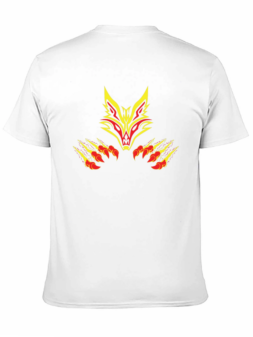 Black Tee with Tribal Fox Design
