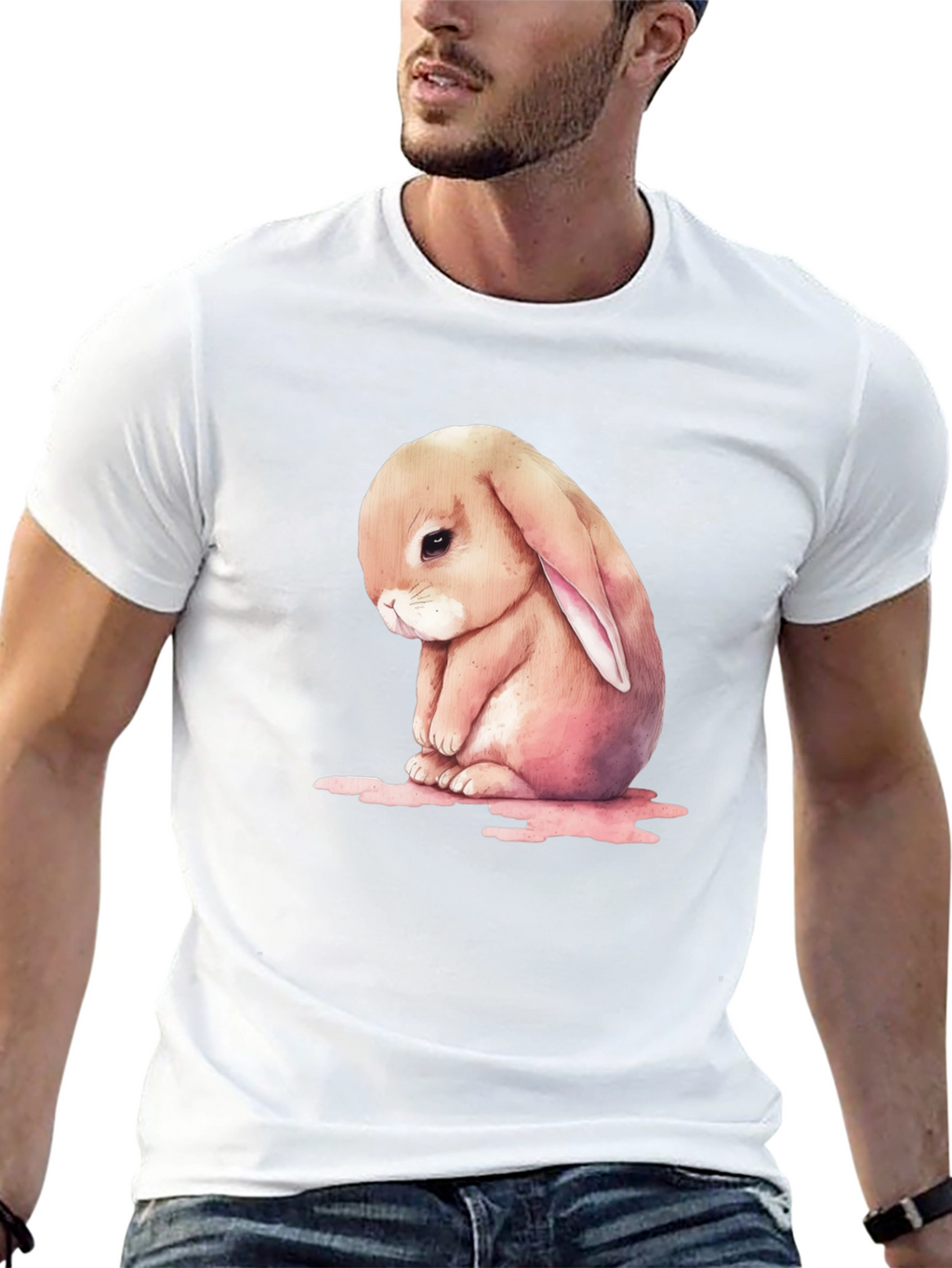 Sad Bunny Graphic T-Shirt - Cute and Comfy