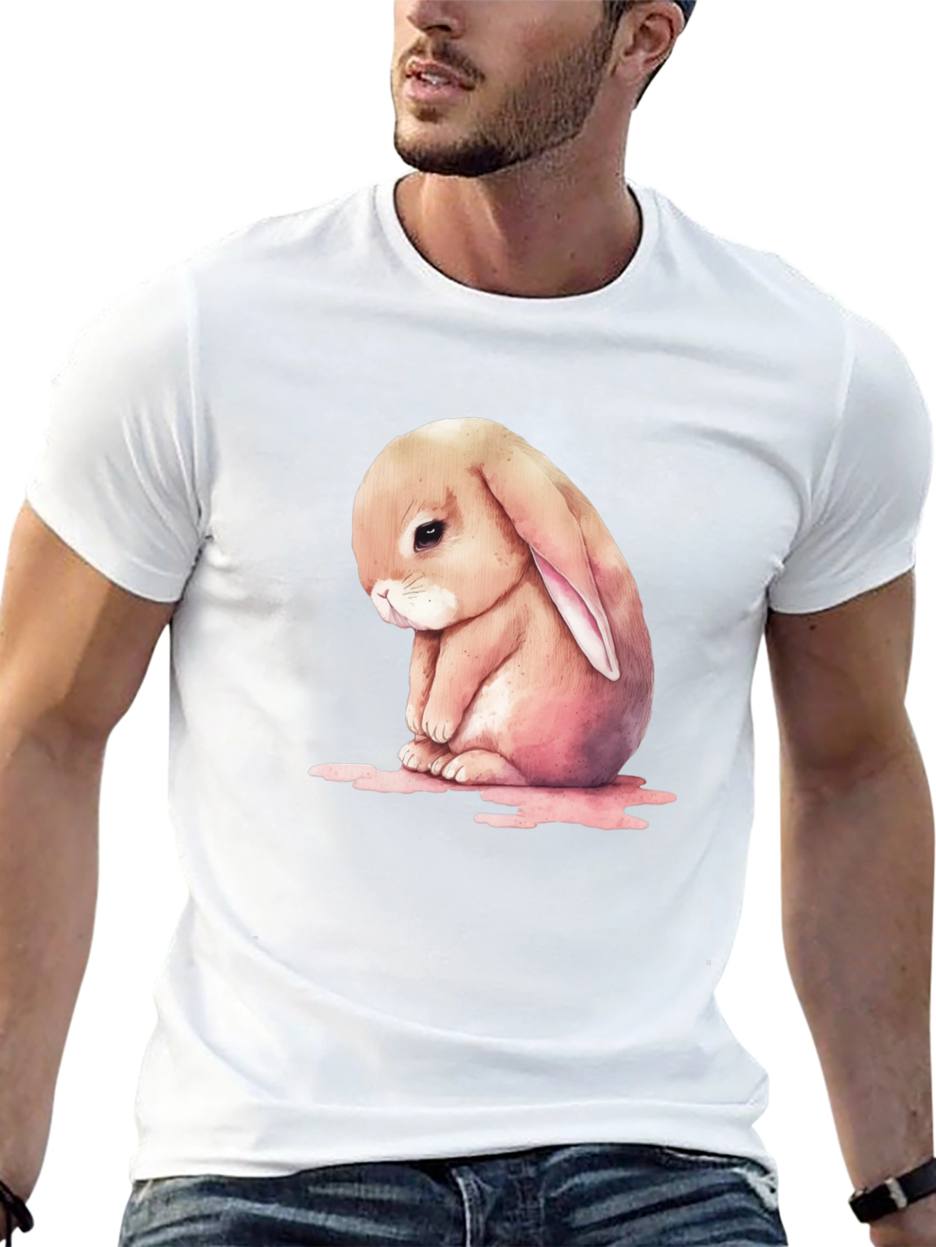 Sad Bunny Graphic T-Shirt - Cute and Comfy