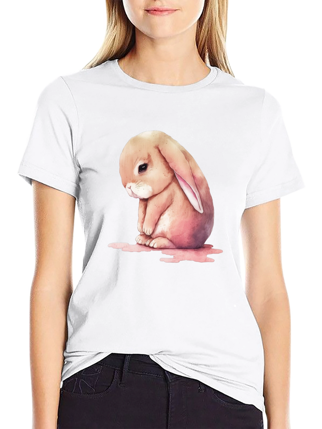 Sad Bunny Graphic T-Shirt - Cute and Comfy