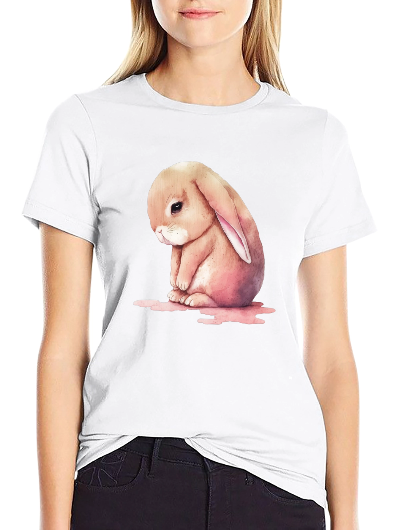 Sad Bunny Graphic T-Shirt - Cute and Comfy