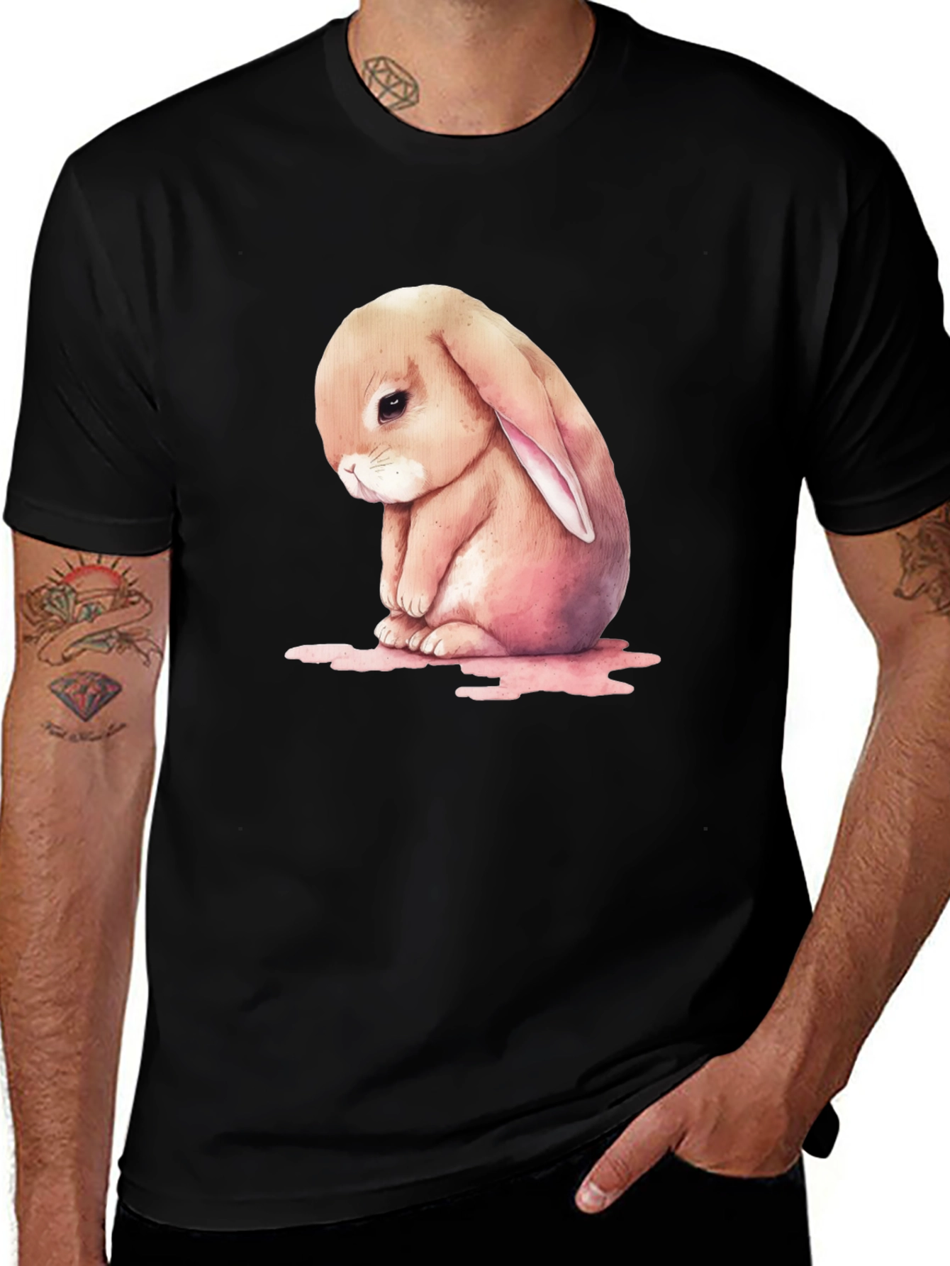 Sad Bunny Graphic T-Shirt - Cute and Comfy