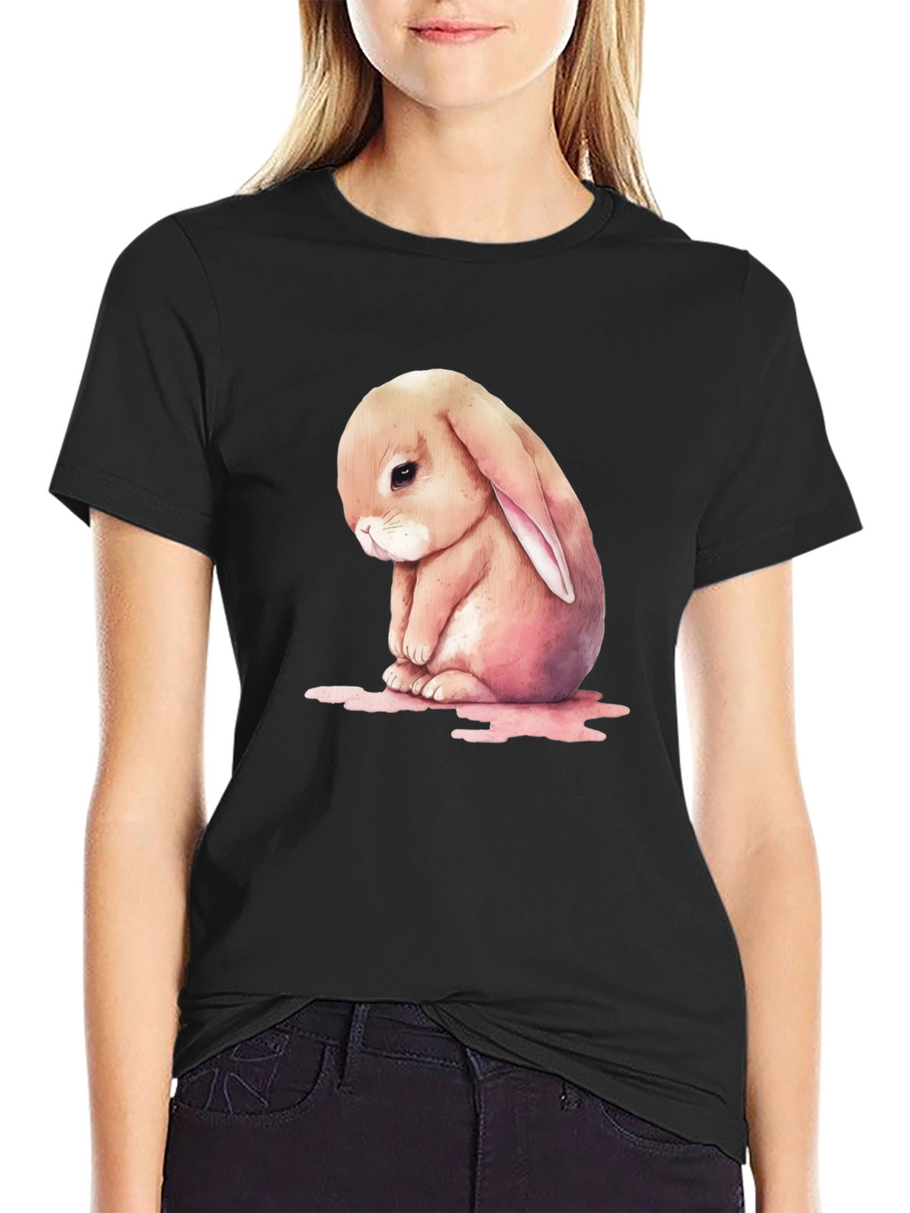 Sad Bunny Graphic T-Shirt - Cute and Comfy