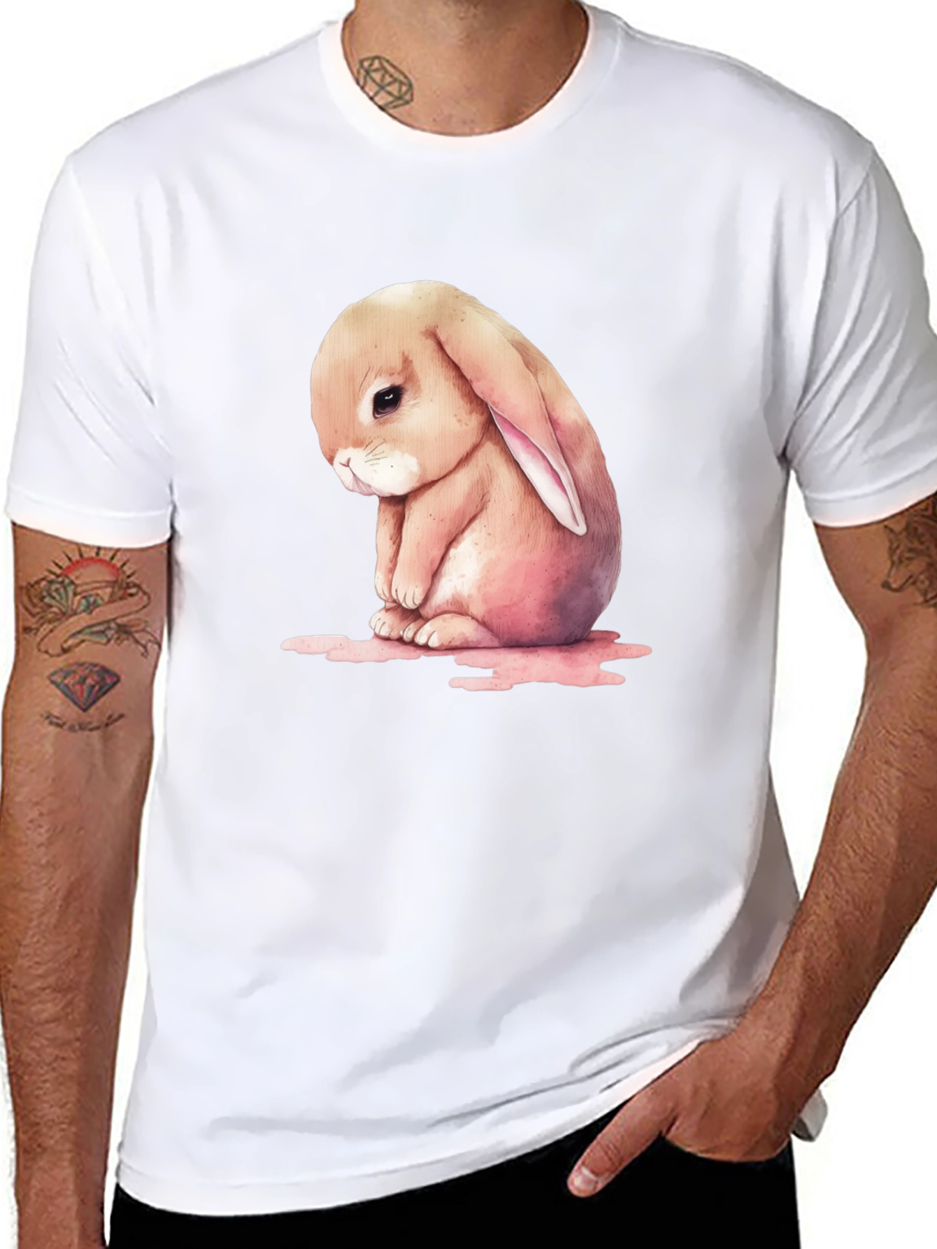 Sad Bunny Graphic T-Shirt - Cute and Comfy