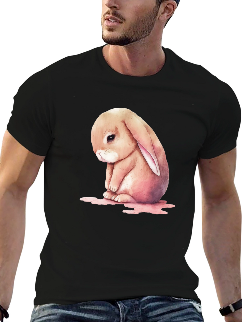 Sad Bunny Graphic T-Shirt - Cute and Comfy