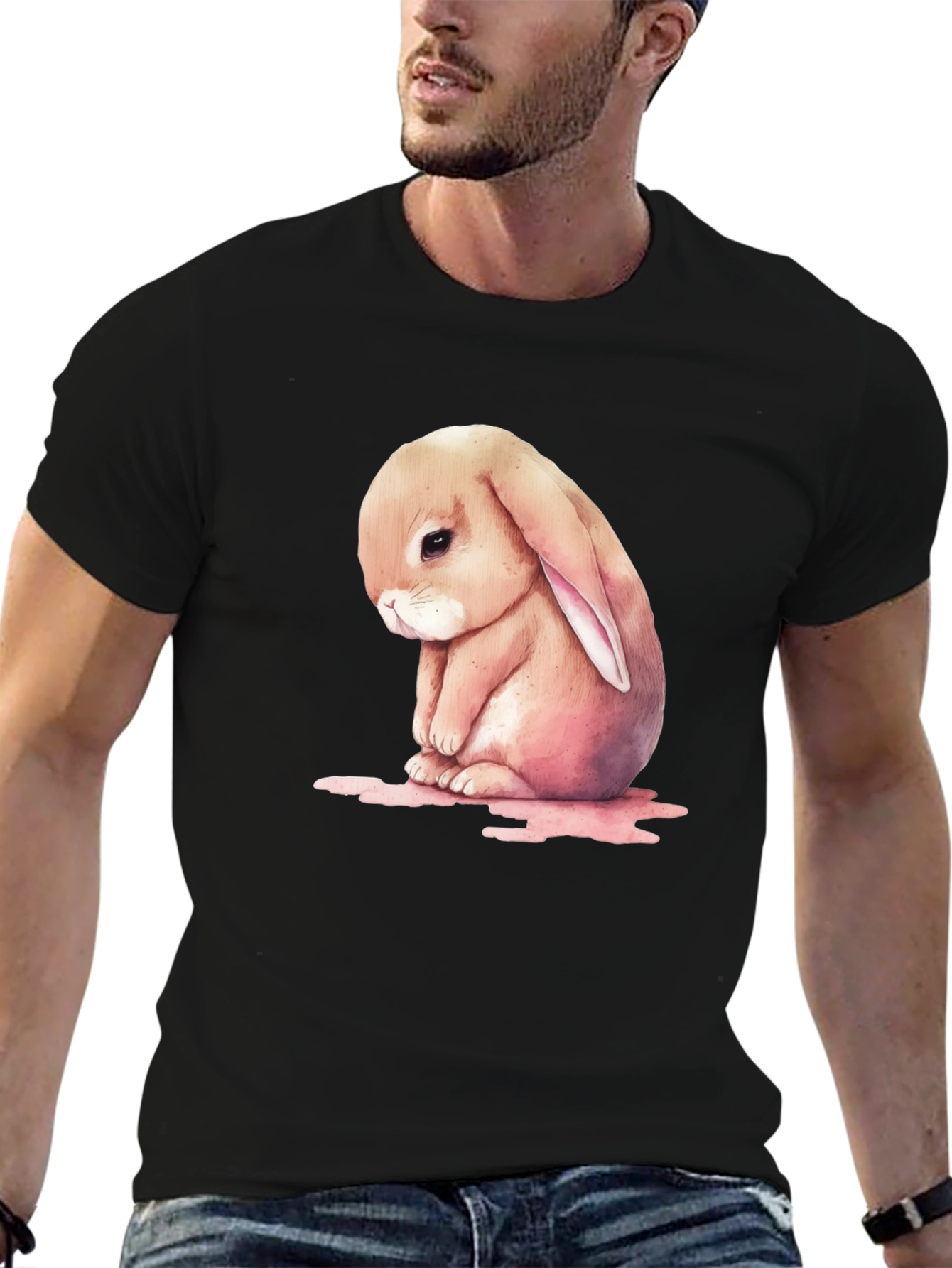 Sad Bunny Graphic T-Shirt - Cute and Comfy