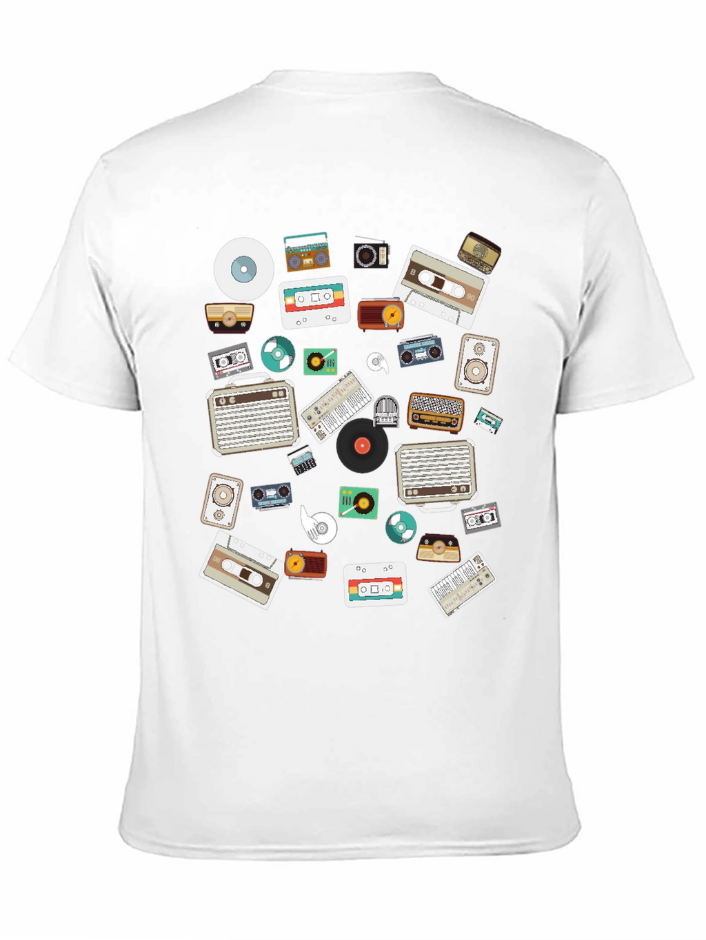Retro Music Lovers Black Graphic Tee