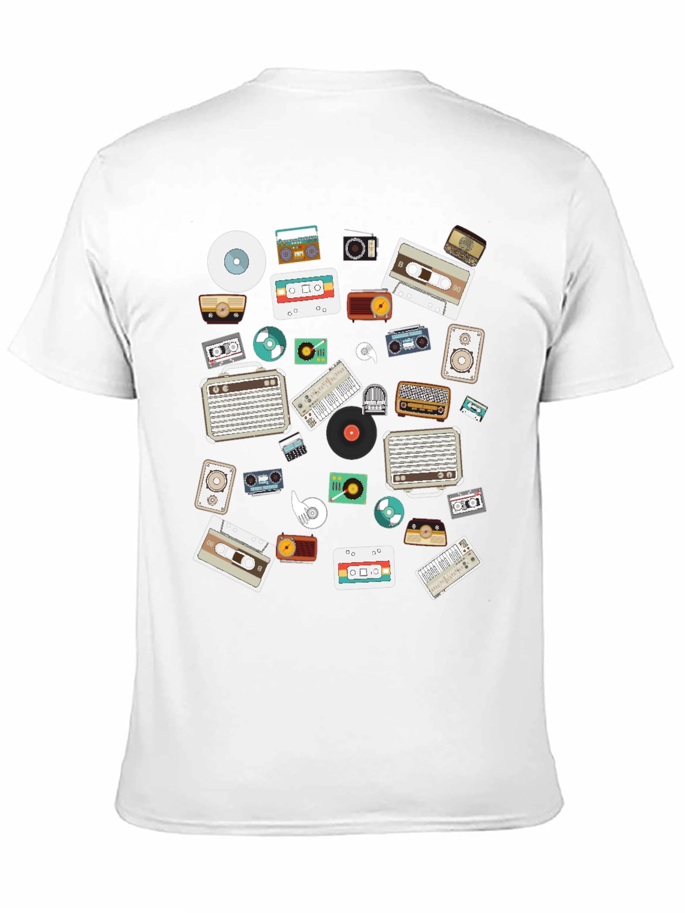 Retro Music Lovers Black Graphic Tee