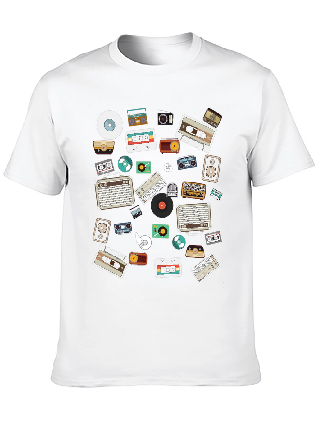Retro Music Lovers Black Graphic Tee