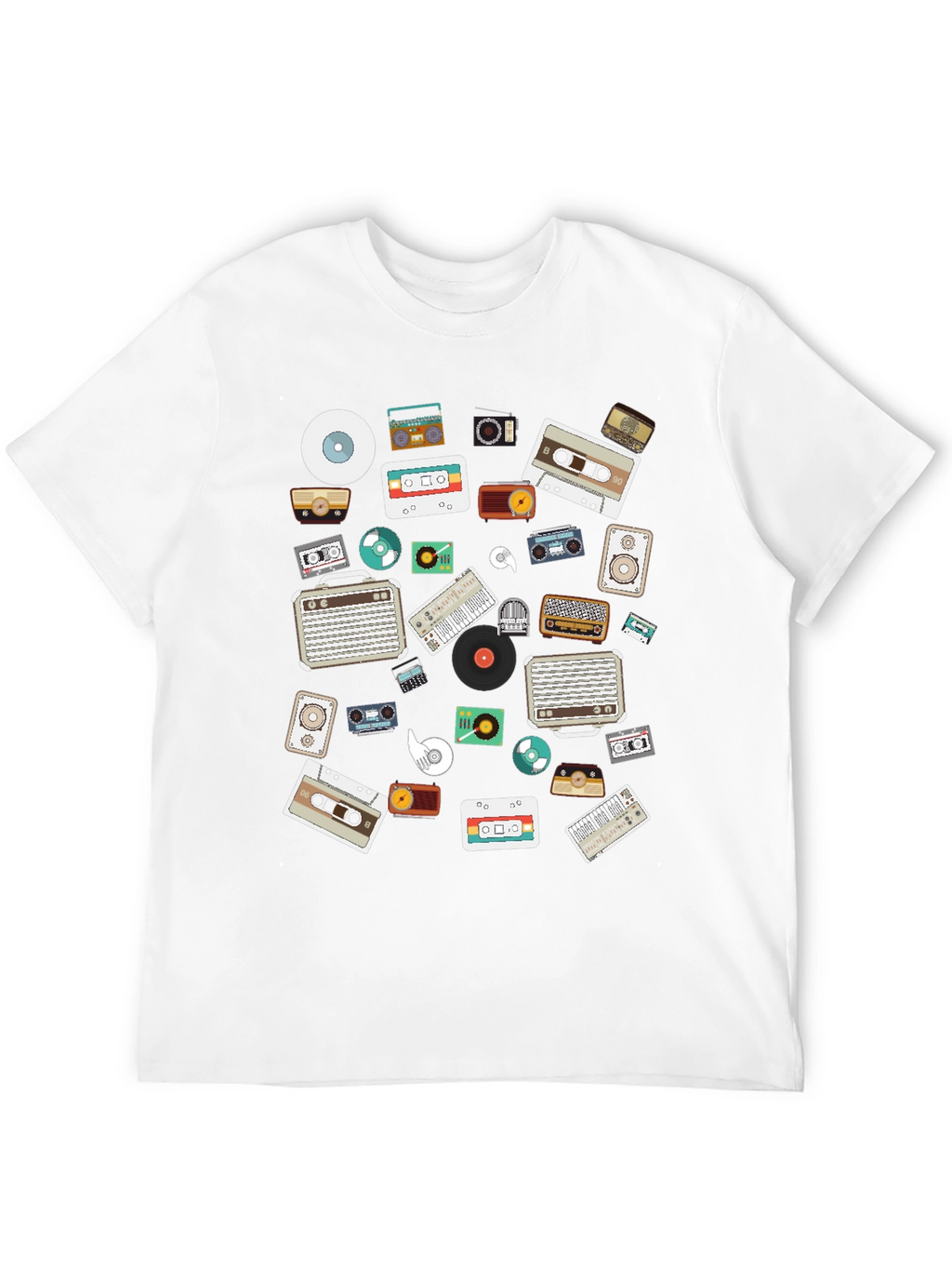 Retro Music Lovers Black Graphic Tee