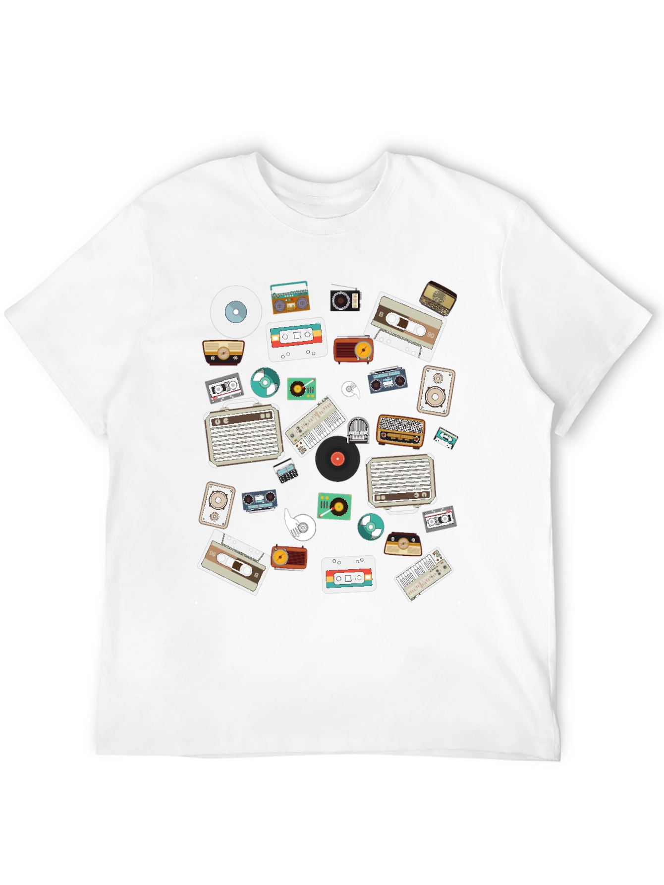 Retro Music Lovers Black Graphic Tee