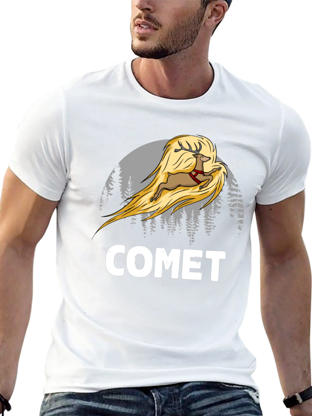 Comet Reindeer T-Shirt - Christmas Tee
