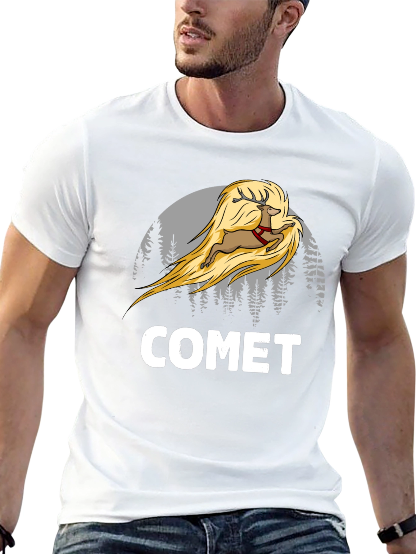 Comet Reindeer T-Shirt - Christmas Tee