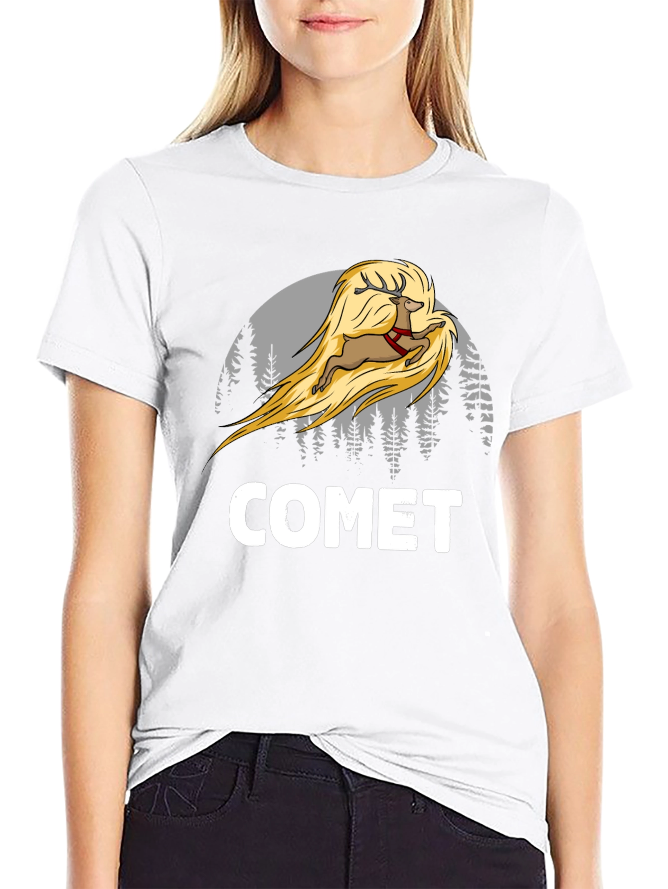Comet Reindeer T-Shirt - Christmas Tee