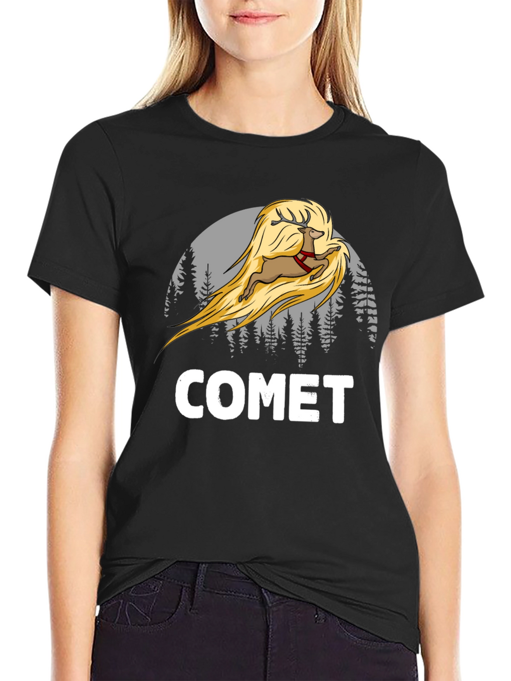 Comet Reindeer T-Shirt - Christmas Tee