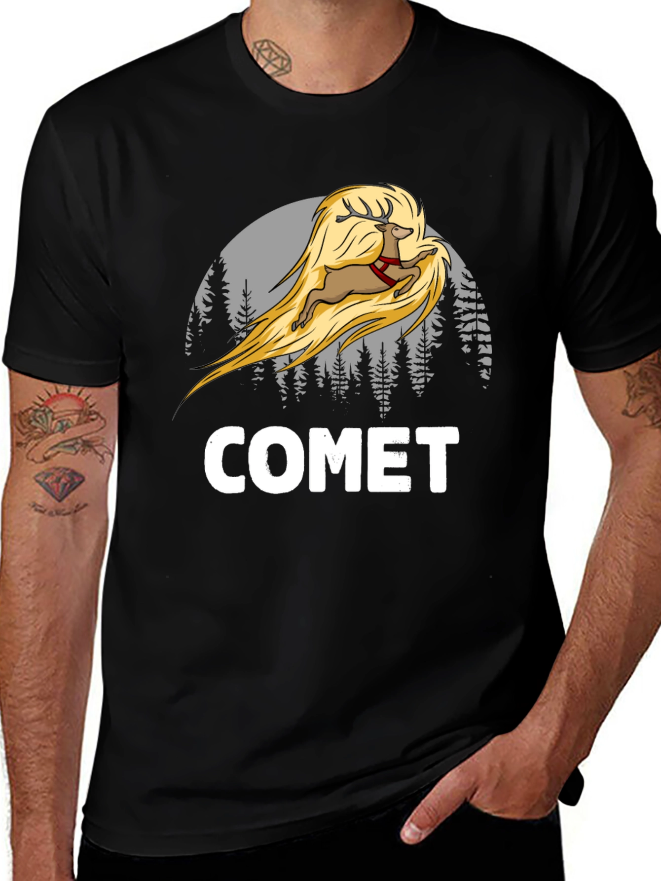 Comet Reindeer T-Shirt - Christmas Tee