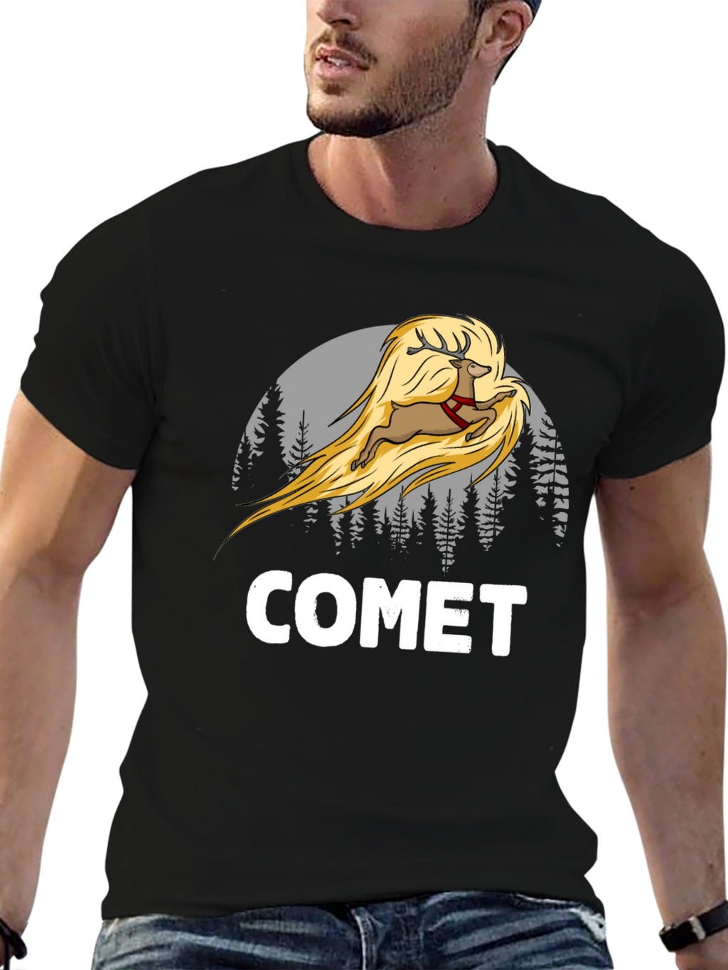 Comet Reindeer T-Shirt - Christmas Tee