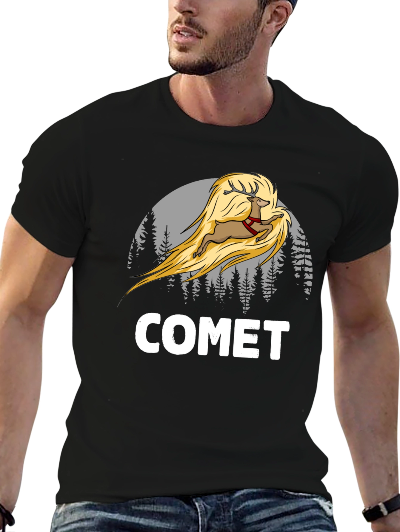 Comet Reindeer T-Shirt - Christmas Tee