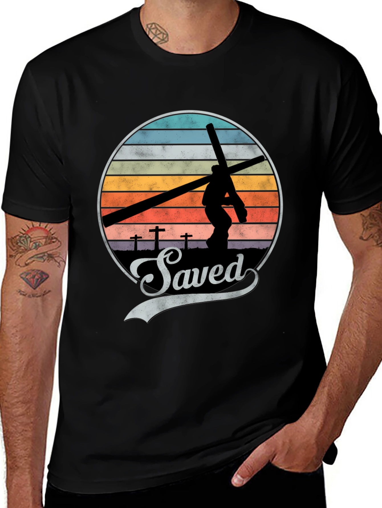 Saved Graphic Tee - Vintage Style Christian T-Shirt