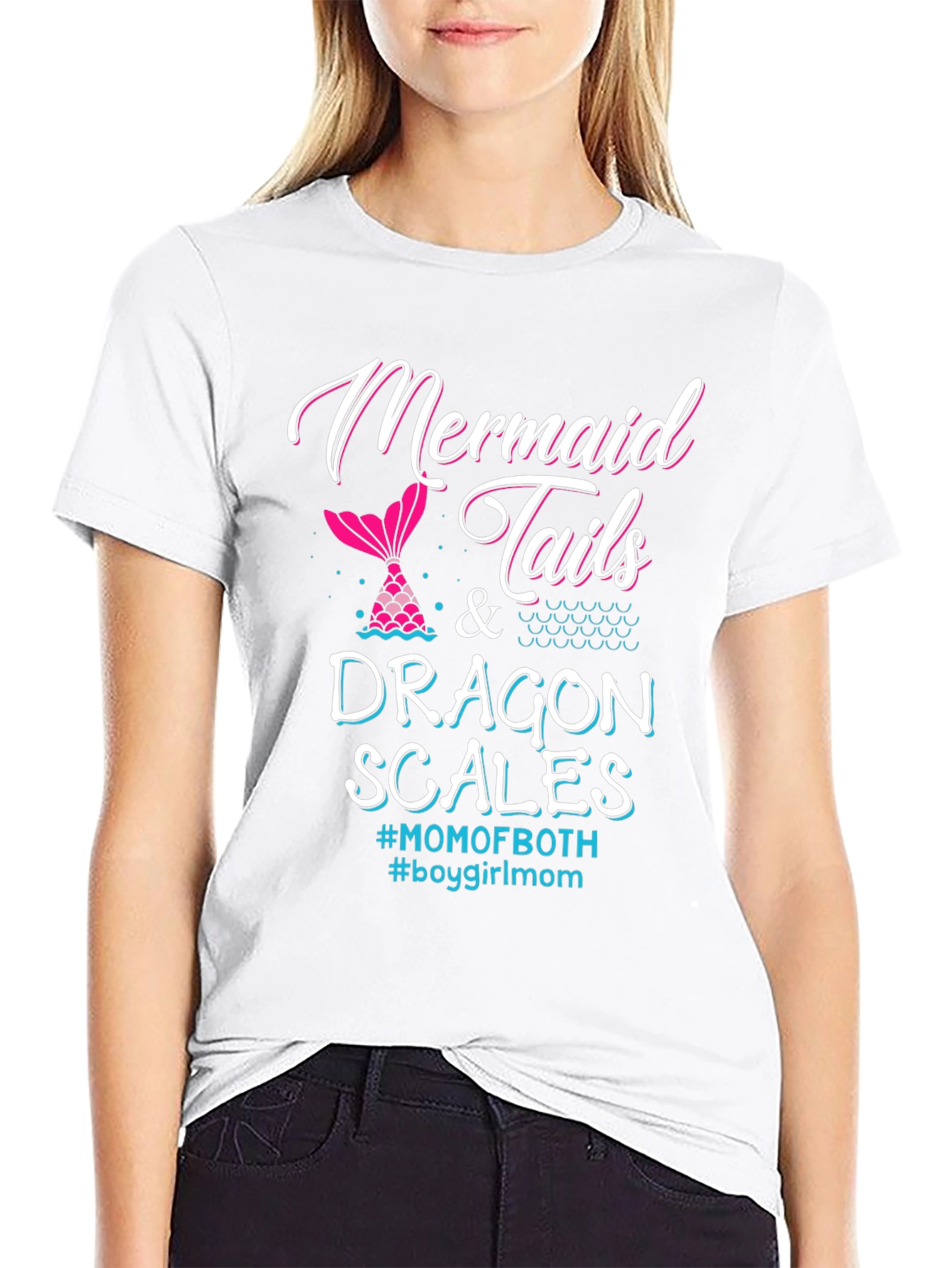 Mermaid Tails & Dragon Scales T-Shirt - Mom of Both