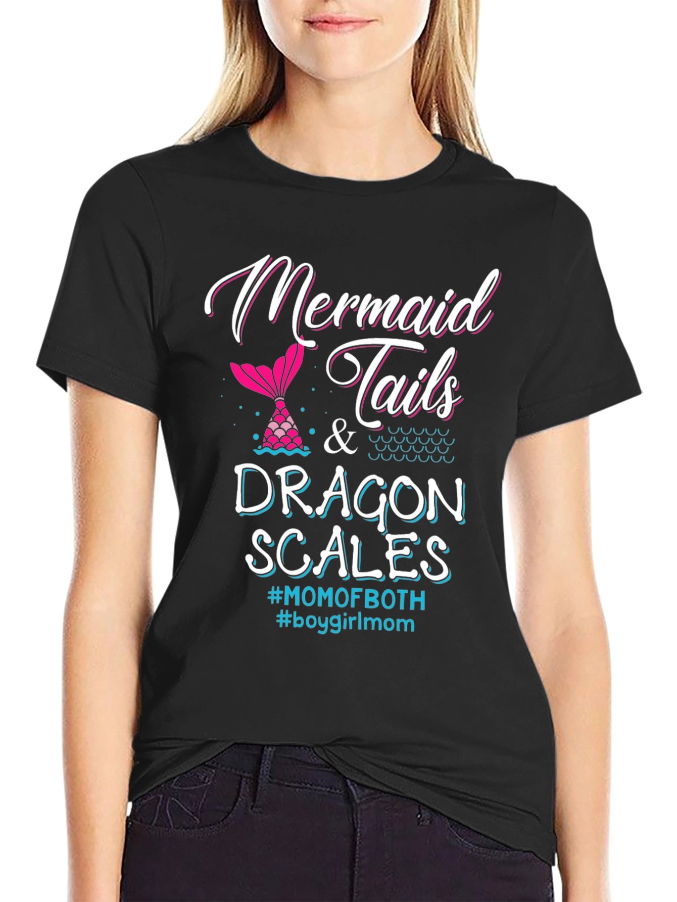 Mermaid Tails & Dragon Scales T-Shirt - Mom of Both