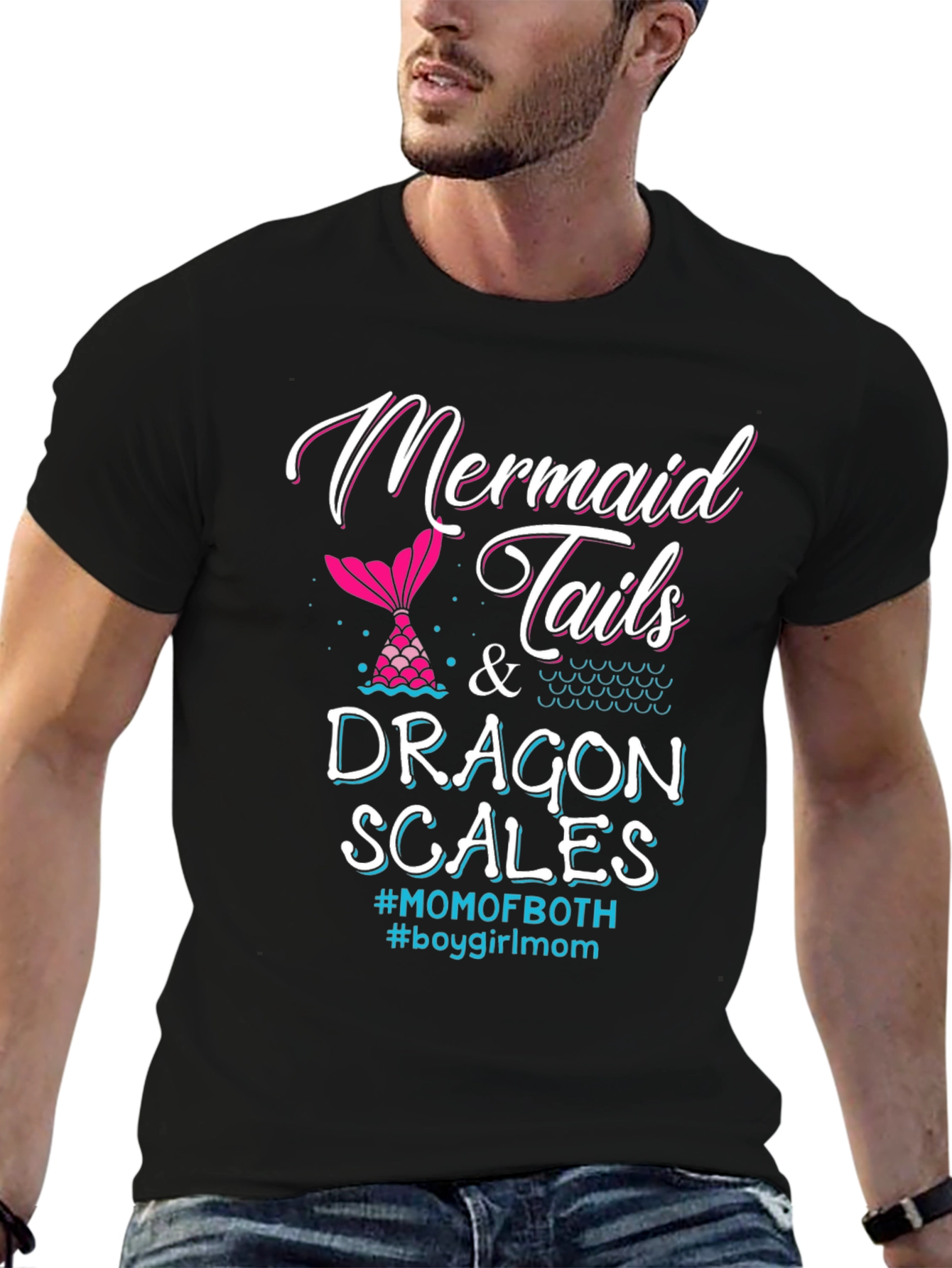 Mermaid Tails & Dragon Scales T-Shirt - Mom of Both