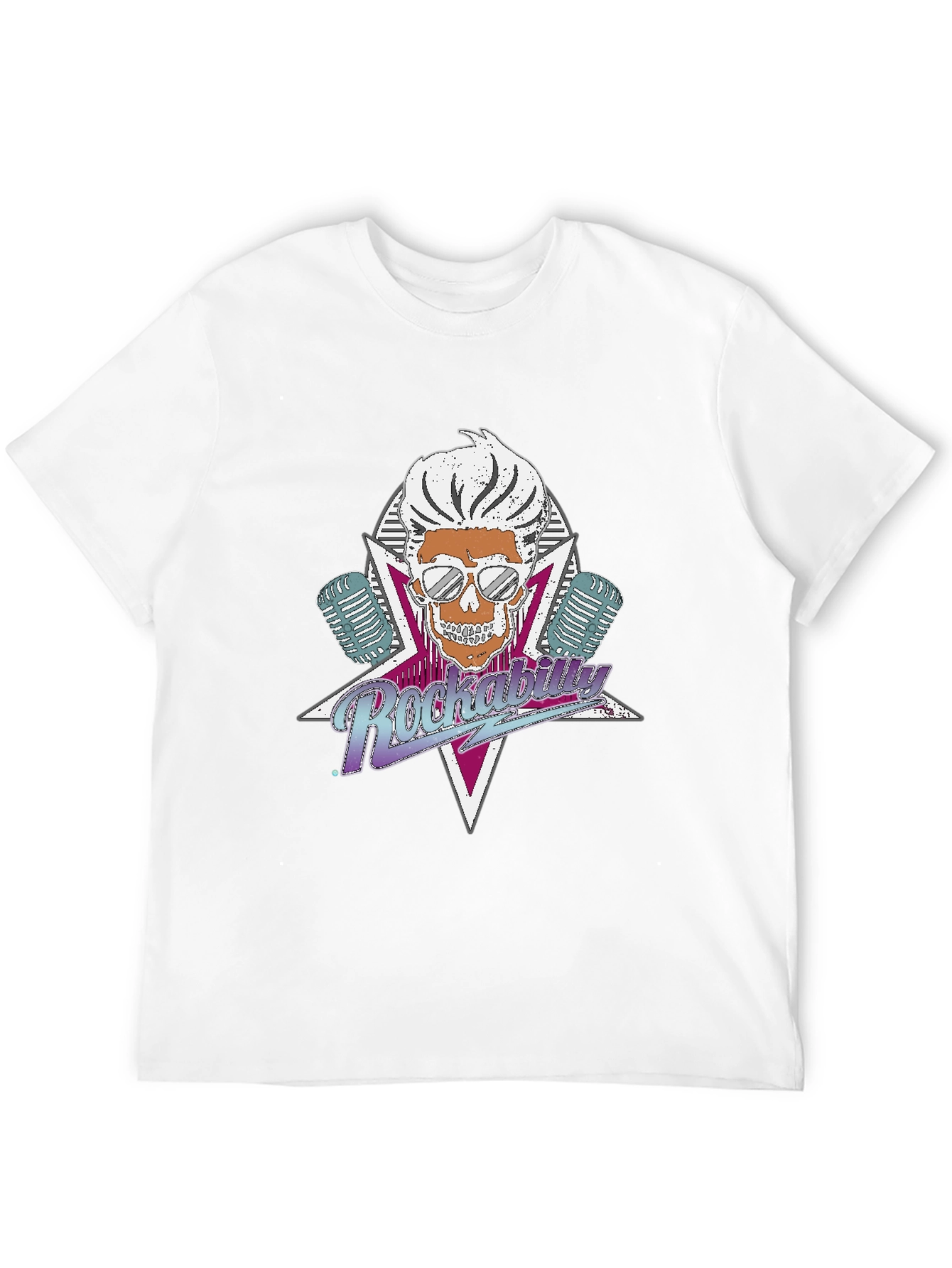 Rockabilly Skull Graphic T-Shirt