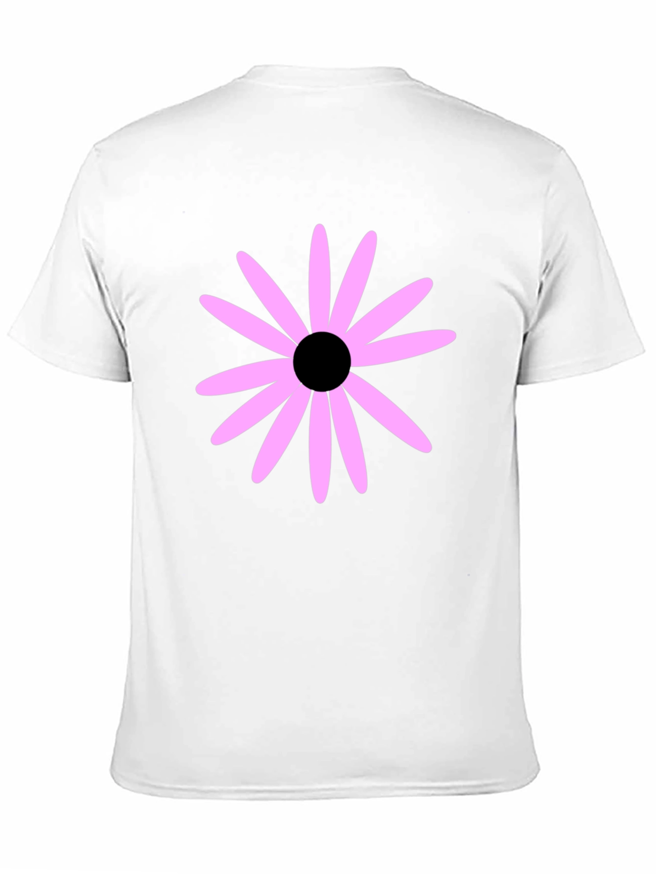 Black T-Shirt with Pink Flower Graphic