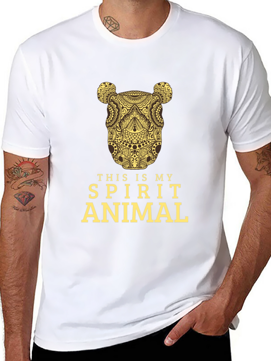 Spirit Animal Graphic Tee - Black Cotton T-Shirt