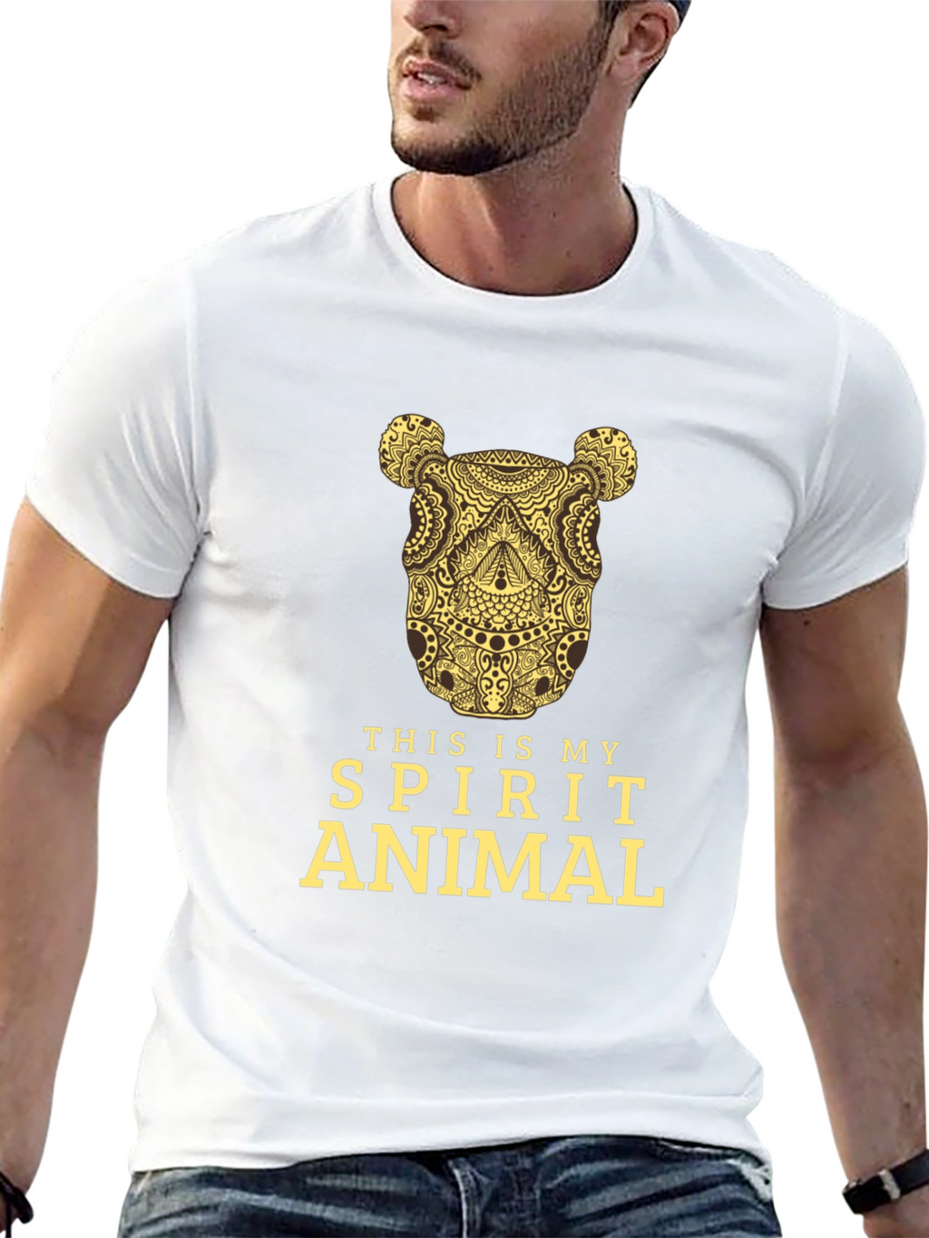Spirit Animal Graphic Tee - Black Cotton T-Shirt