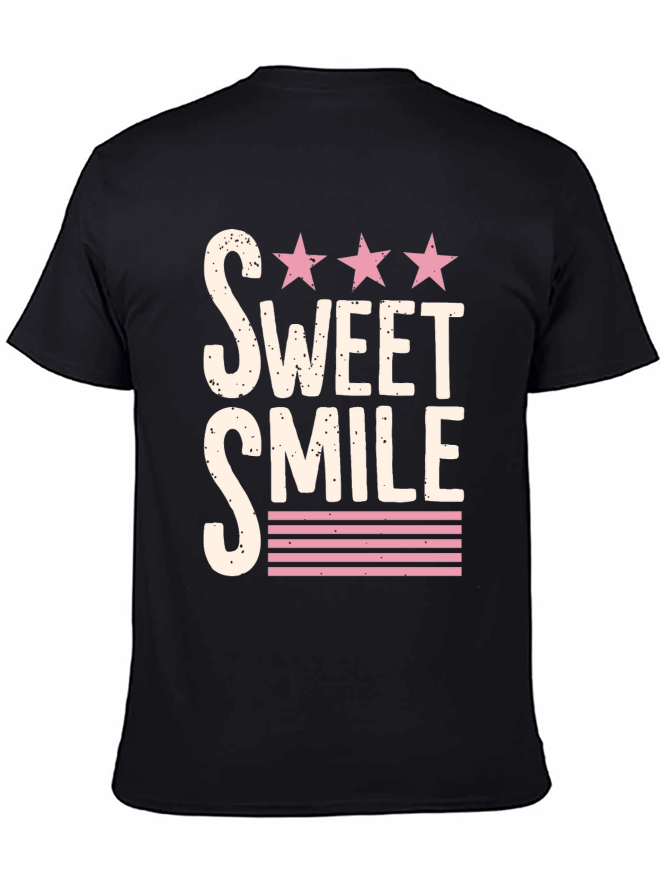 Sweet Smile Graphic Tee - Stylish Black T-Shirt