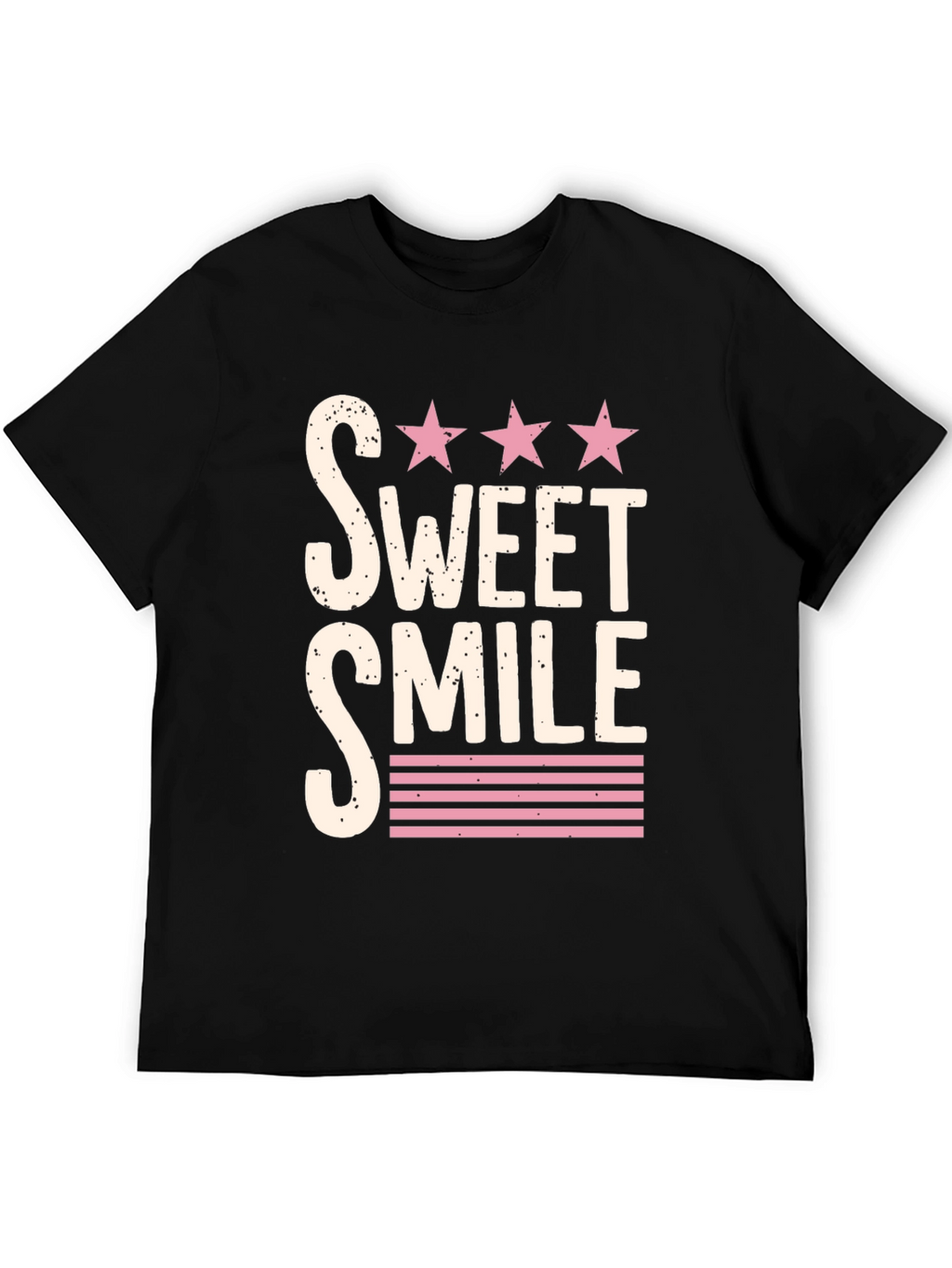 Sweet Smile Graphic Tee - Stylish Black T-Shirt