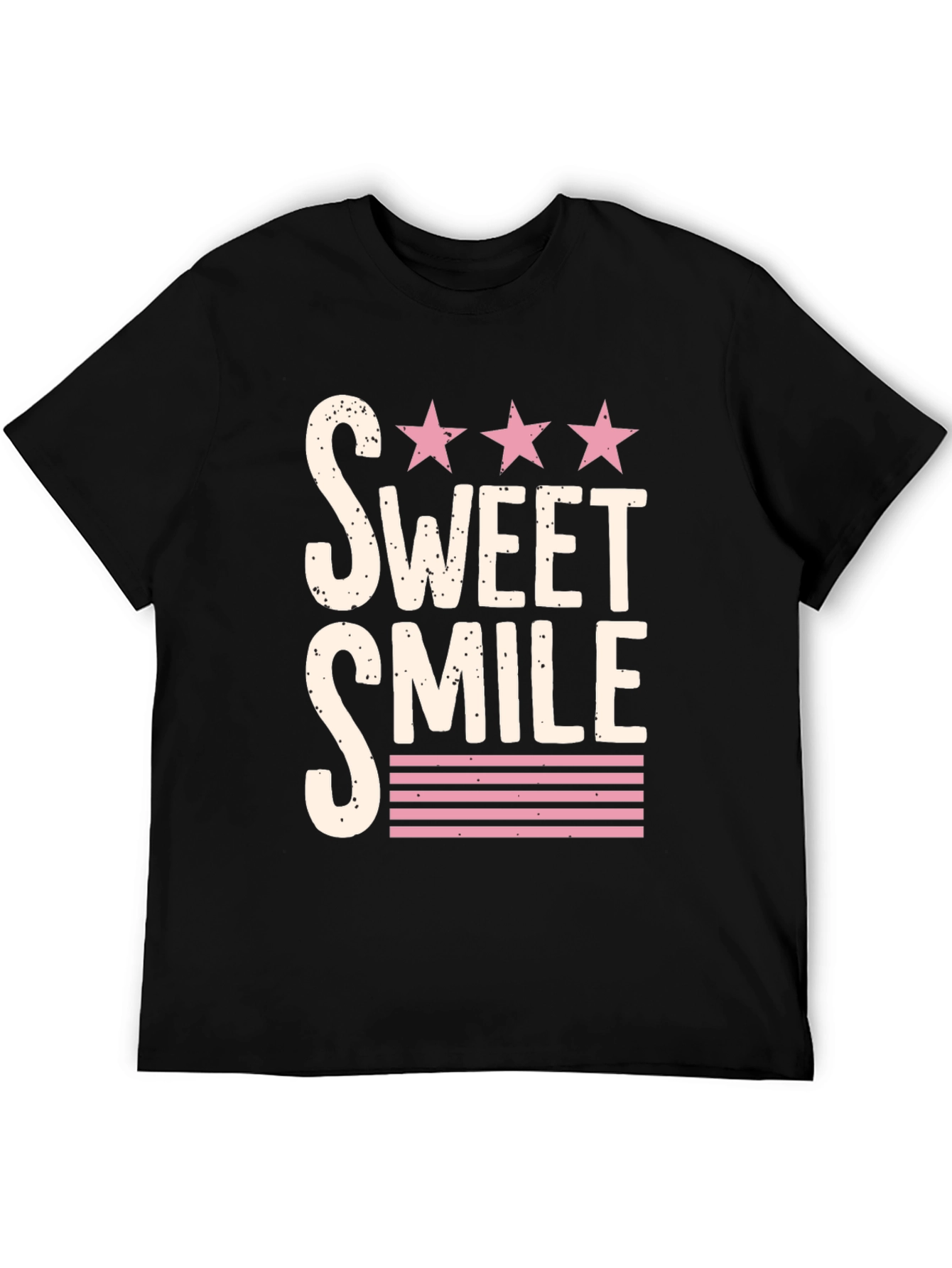 Sweet Smile Graphic Tee - Stylish Black T-Shirt