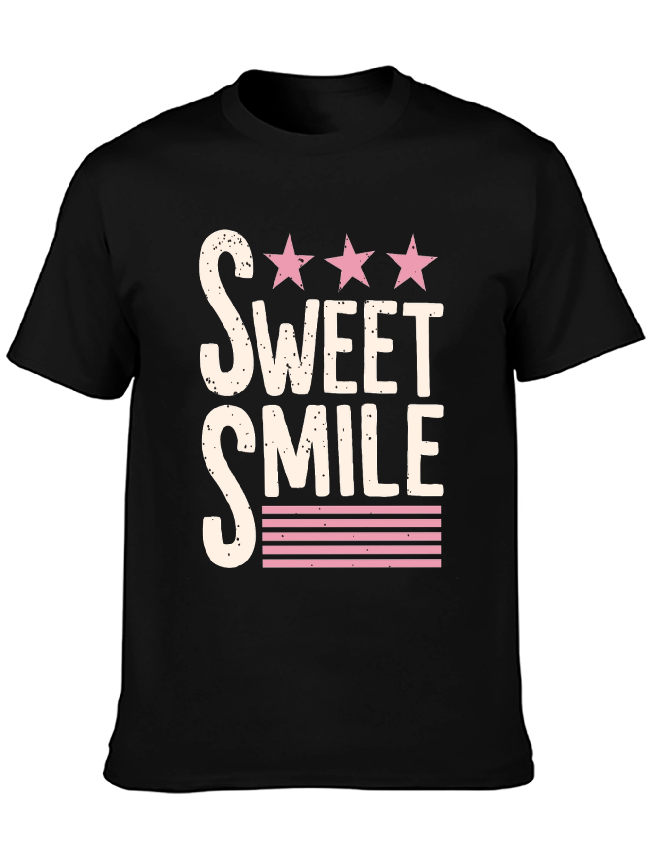 Sweet Smile Graphic Tee - Stylish Black T-Shirt