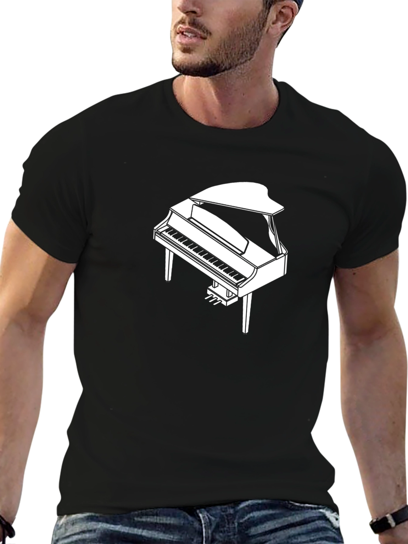 Piano Graphic Black T-Shirt