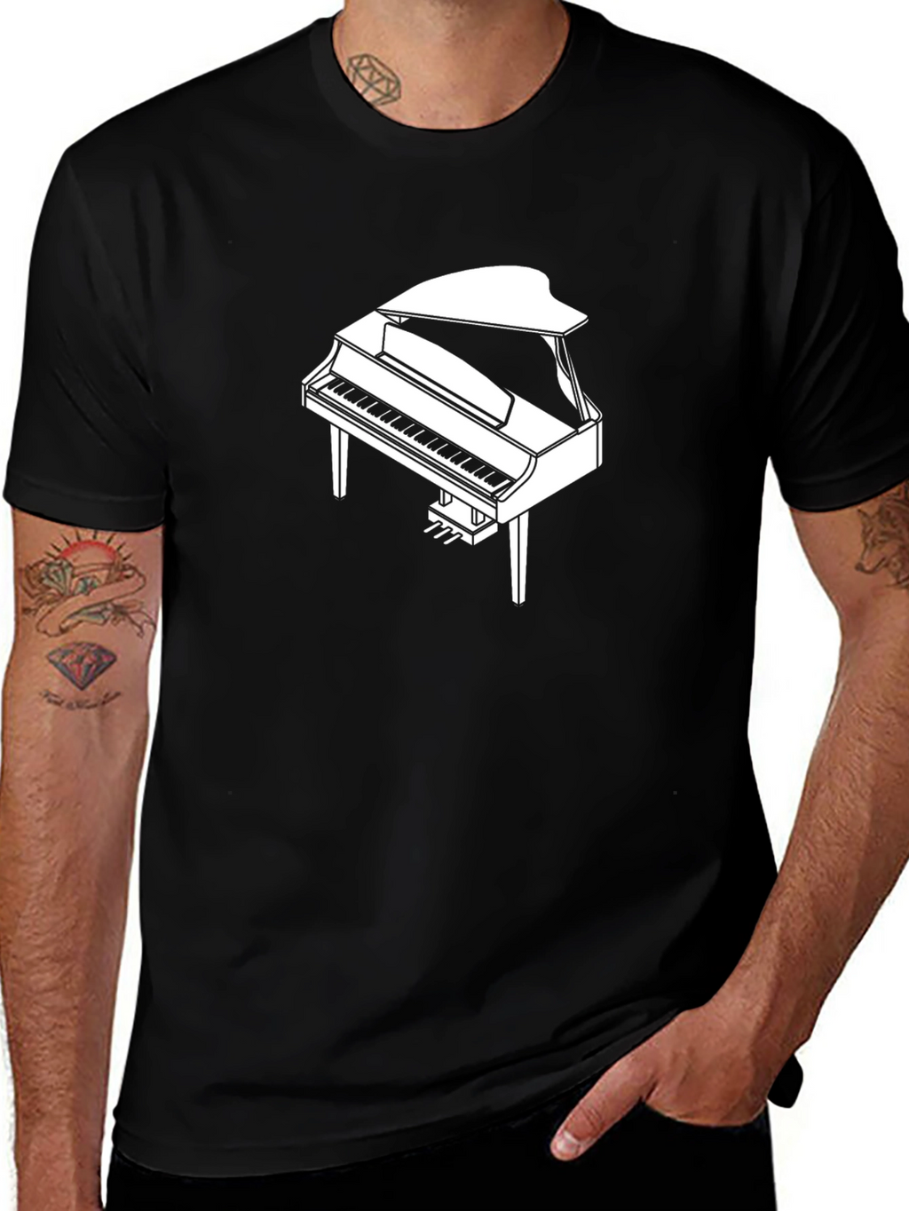 Piano Graphic Black T-Shirt