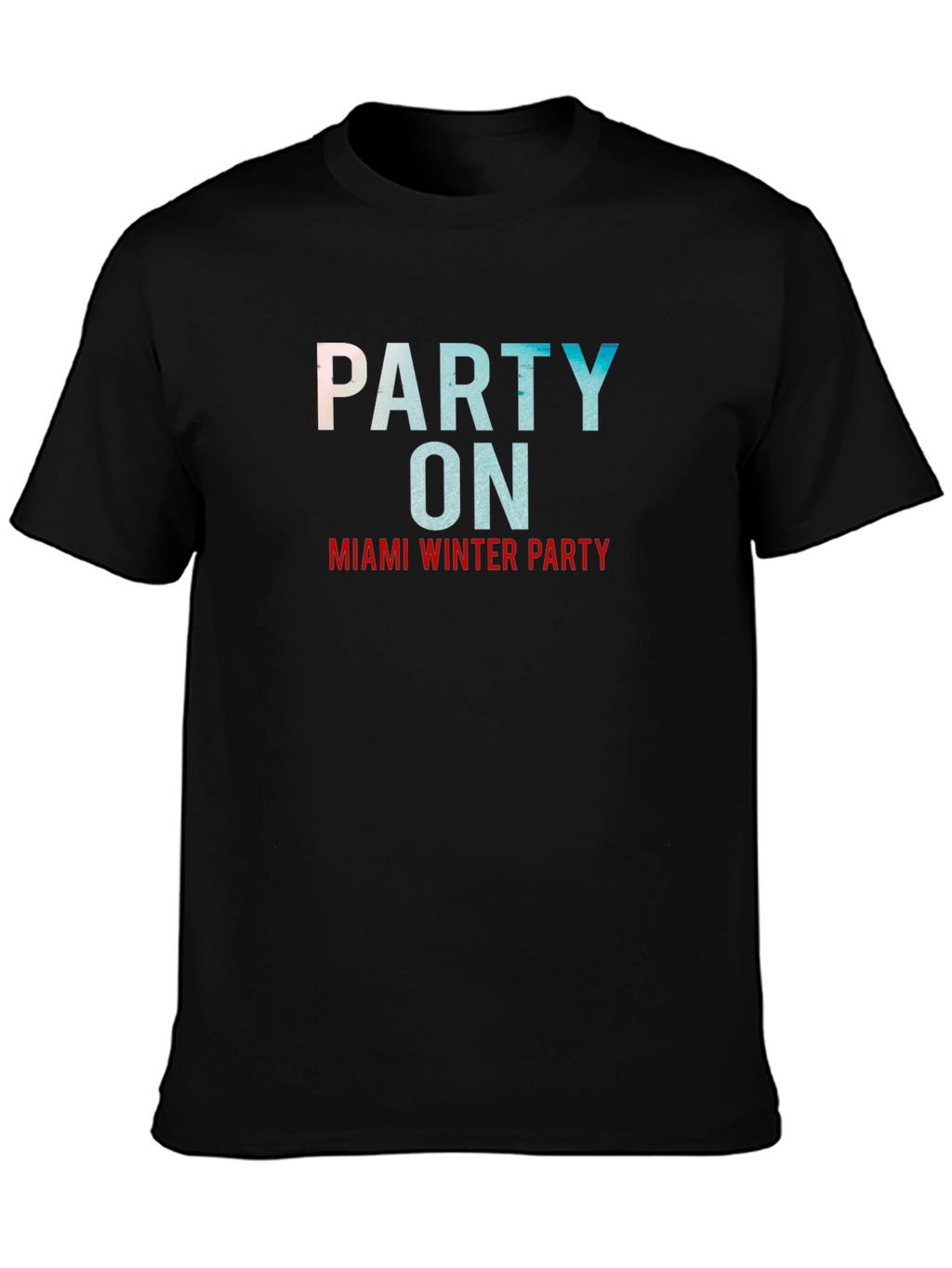 Miami Winter Party Black Graphic Tee