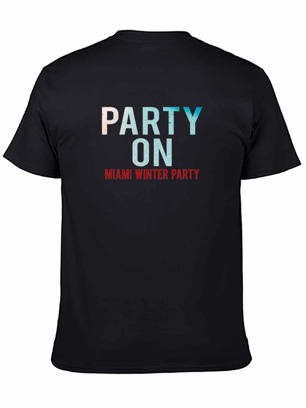 Miami Winter Party Black Graphic Tee