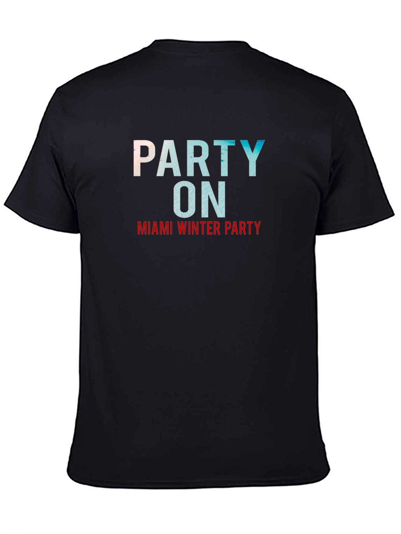Miami Winter Party Black Graphic Tee