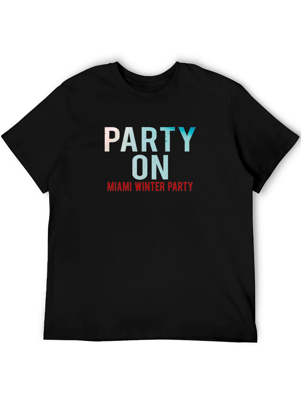 Miami Winter Party Black Graphic Tee