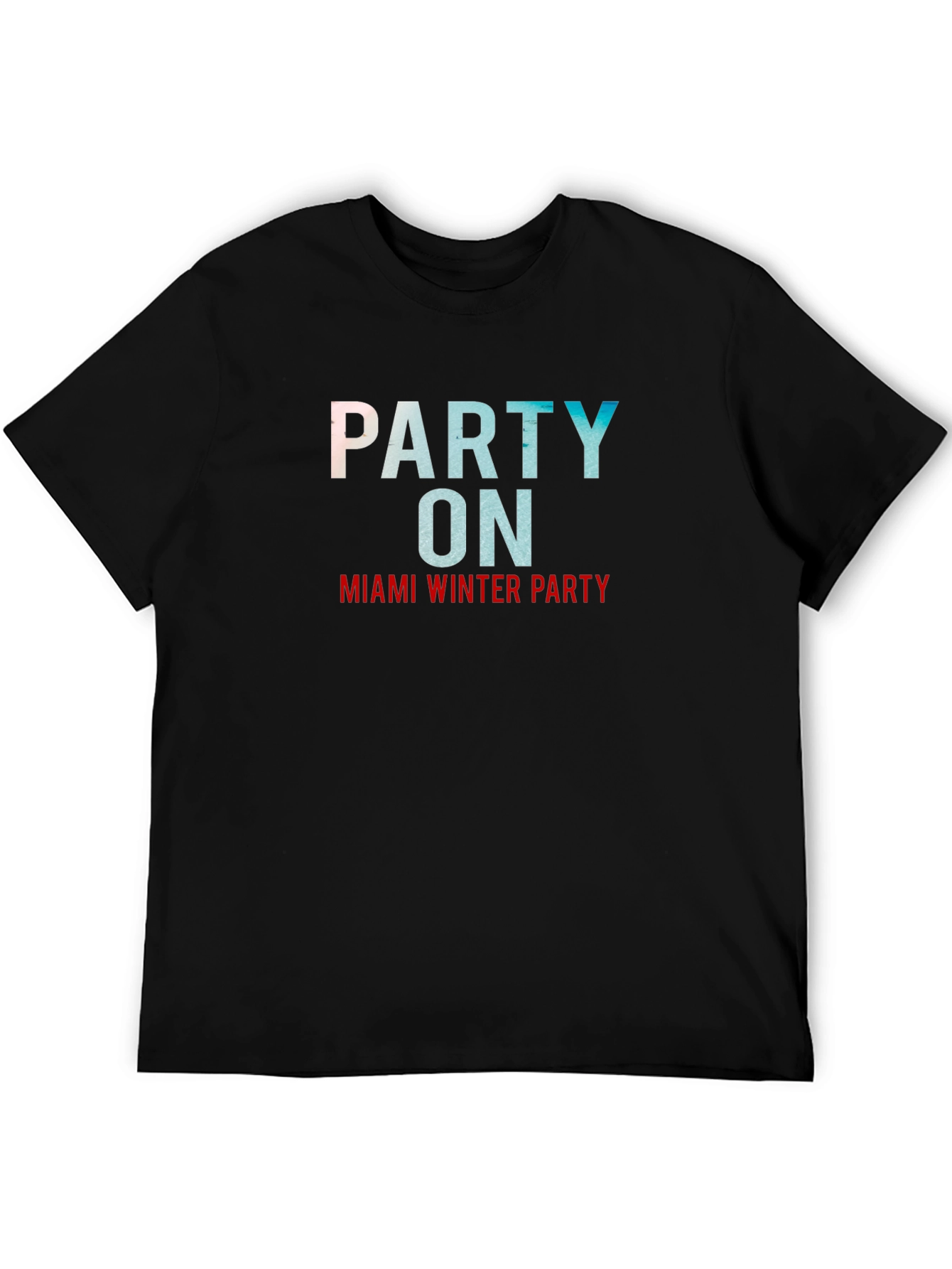 Miami Winter Party Black Graphic Tee