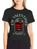 Evil Valentines T-Shirt - Red Devilish Cat Design