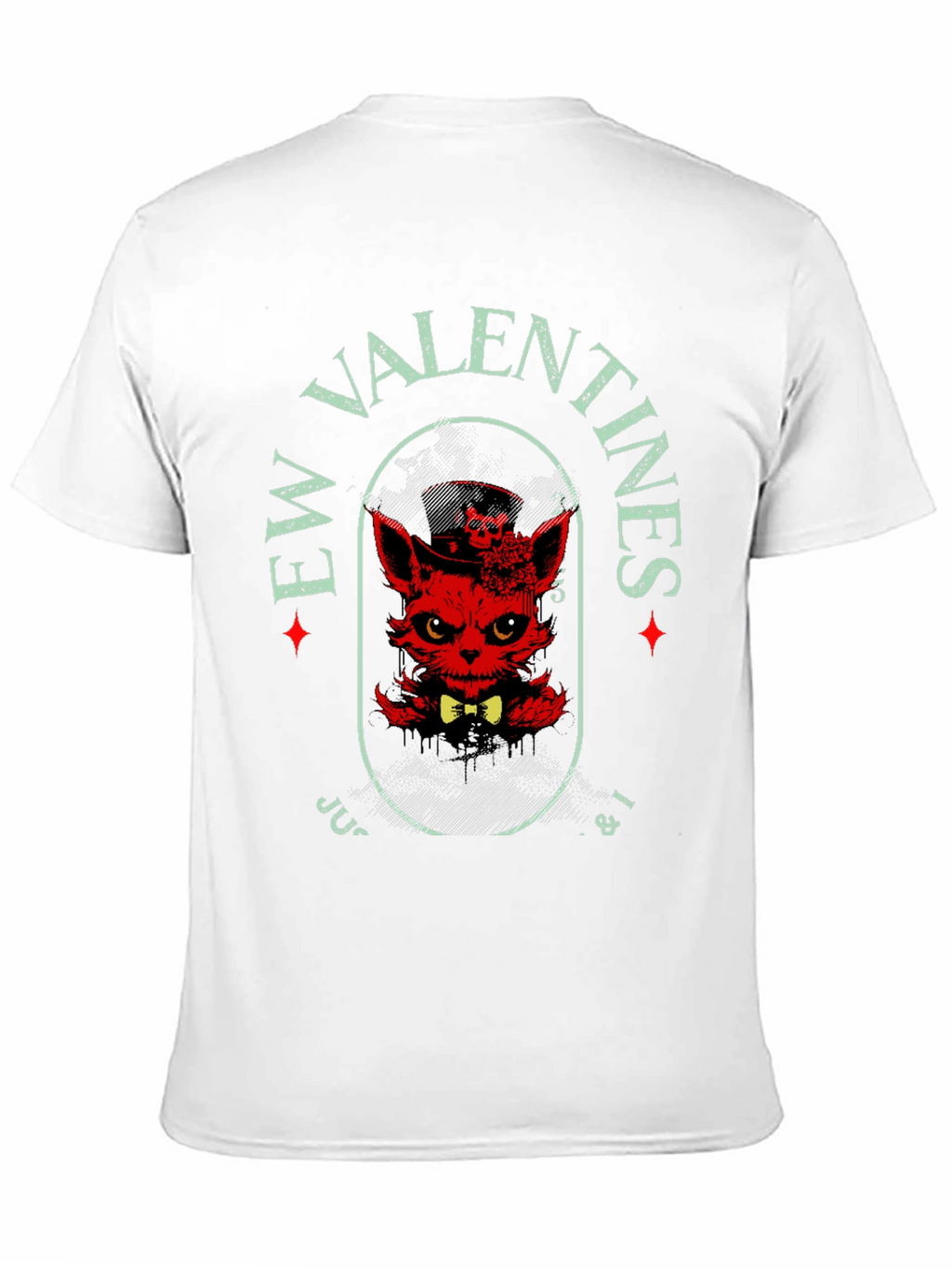 Evil Valentines T-Shirt - Red Devilish Cat Design