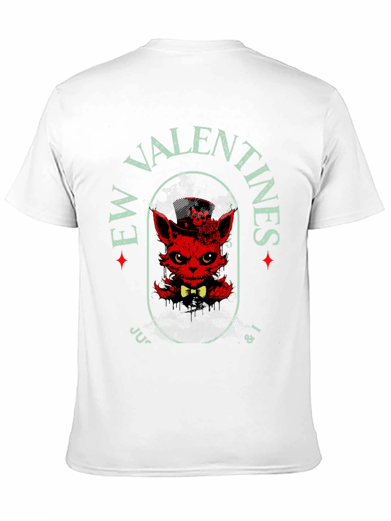 Evil Valentines T-Shirt - Red Devilish Cat Design
