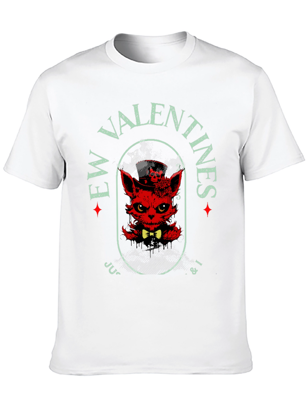 Evil Valentines T-Shirt - Red Devilish Cat Design