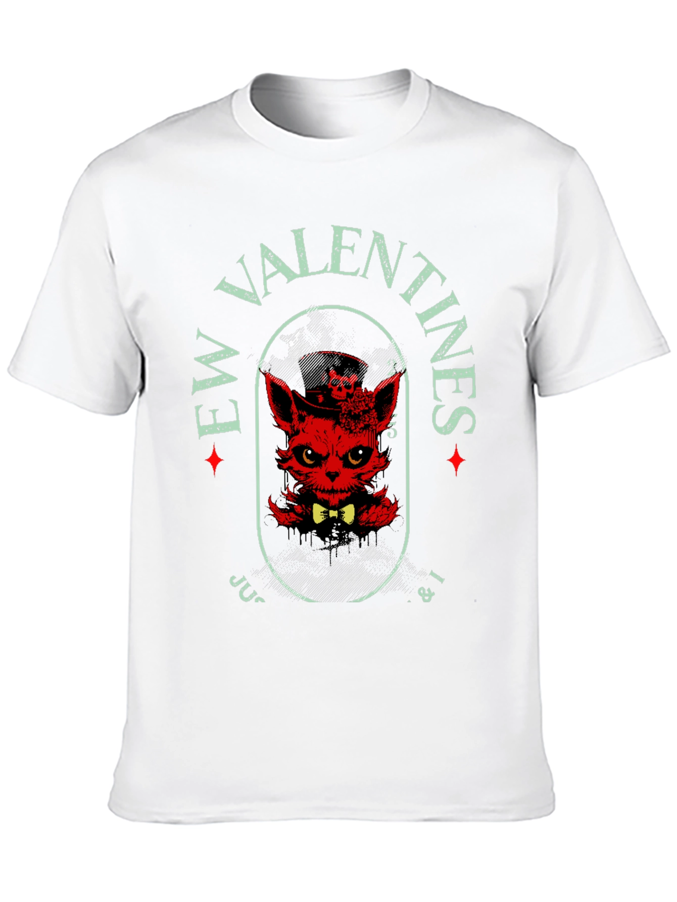 Evil Valentines T-Shirt - Red Devilish Cat Design