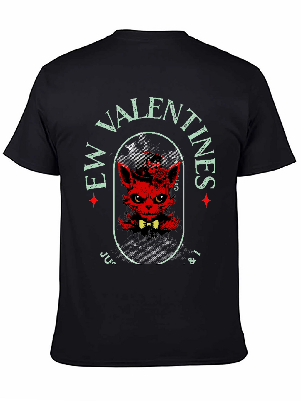 Evil Valentines T-Shirt - Red Devilish Cat Design